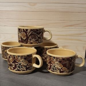 Vintage KIL Factory Ceramic Coffee Cups 70s Set of 5  European